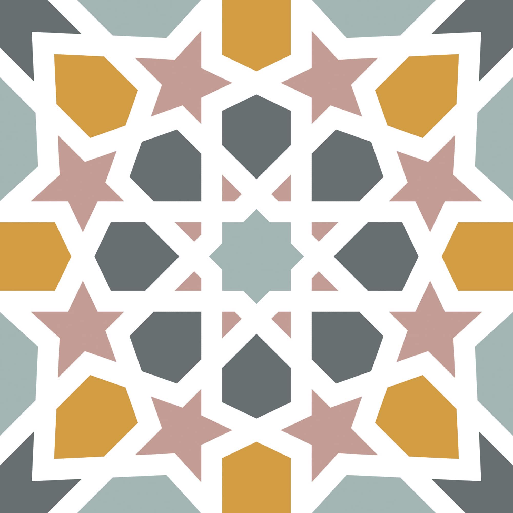 RoomMates Calliope Colorful Moroccan Peel & Stick Floor Tile